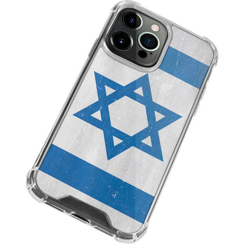 Israel Flag Distressed iPhone 14 Pro Clear Case
