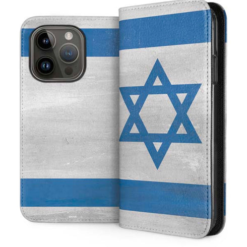 Israel Flag Distressed iPhone 14 Pro Folio Case