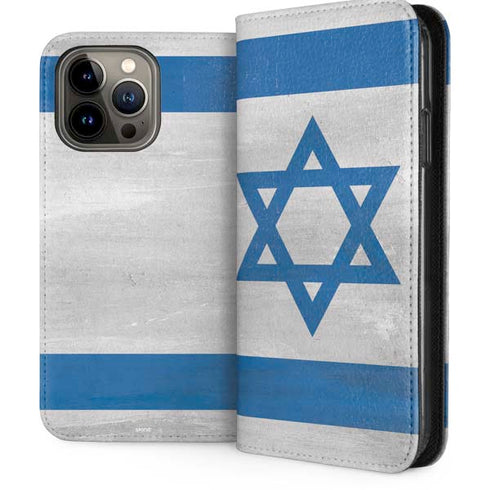 Israel Flag Distressed iPhone 14 Pro Max Folio Case