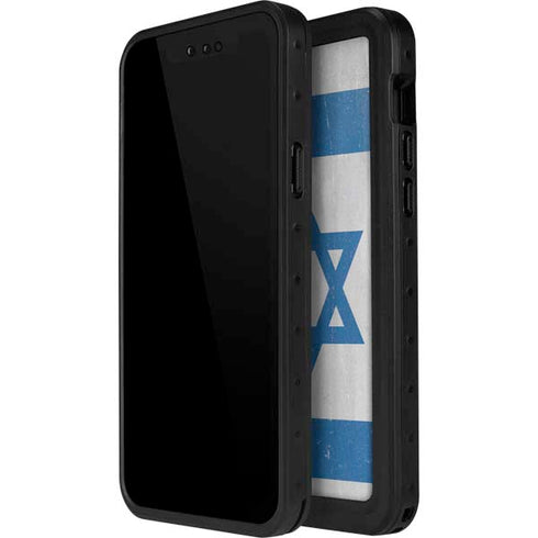 Israel Flag Distressed iPhone 14 Pro Max Waterproof Case