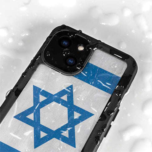Israel Flag Distressed iPhone 15 Waterproof Case