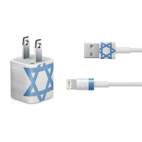 Israel Flag Distressed iPhone Charger (5W USB) Skin