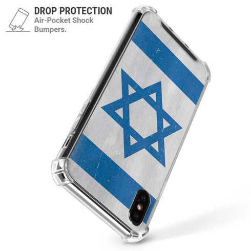 Israel Flag Distressed iPhone XS Max Clear Case