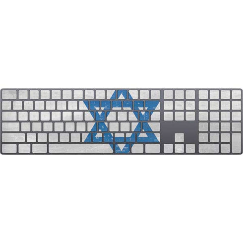 Israel Flag Distressed Magic Keyboard with Numeric Keypad Skin