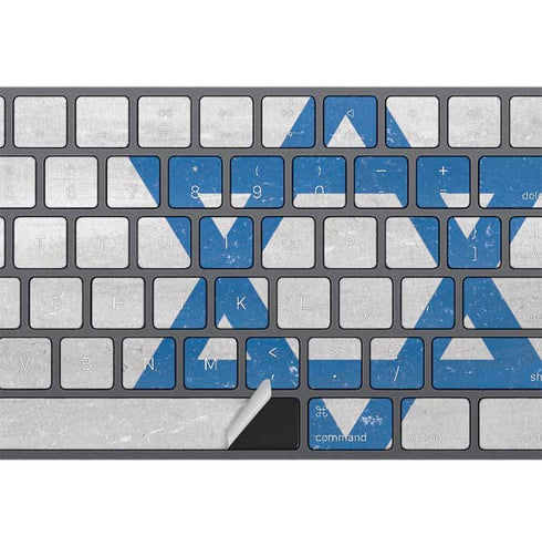Israel Flag Distressed Magic Keyboard with Numeric Keypad Skin
