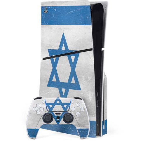 Israel Flag Distressed PS5 Slim Disk Bundle Skin