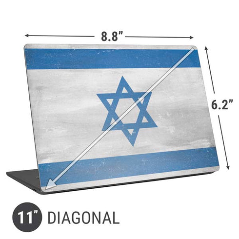 Israel Flag Distressed Universal Laptop 11in (8.8 x 6.2in) Skin