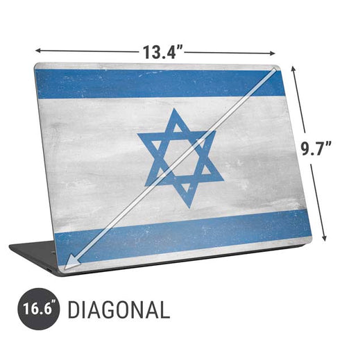 Israel Flag Distressed Universal Laptop 16.6in (13.4 x 9.7in) Skin
