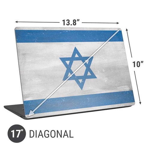 Israel Flag Distressed Universal Laptop 17in (13.8 x 10in) Skin