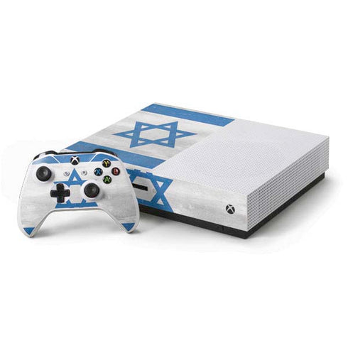 Israel Flag Distressed Xbox One S Console and Controller Bundle Skin