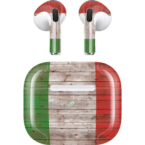 Italian Flag Dark Wood Apple AirPods (3rd Gen 2021) Skin