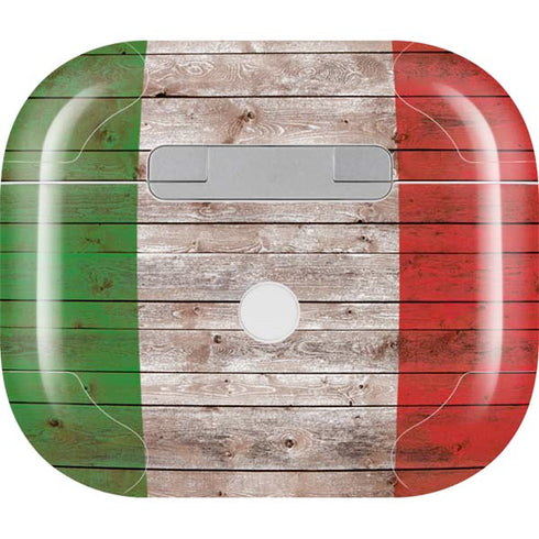 Italian Flag Dark Wood Apple AirPods (3rd Gen 2021) Skin