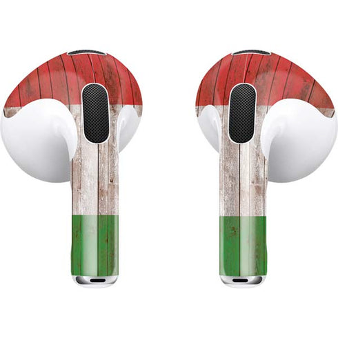 Italian Flag Dark Wood Apple AirPods (3rd Gen 2021) Skin