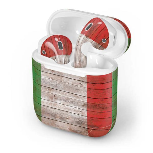 Italian Flag Dark Wood Apple AirPods Skin