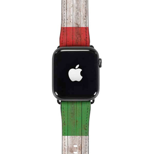 Italian Flag Dark Wood Apple Watch Band 42-44mm