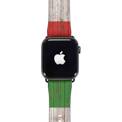 Italian Flag Dark Wood Apple Watch Band 38-40mm