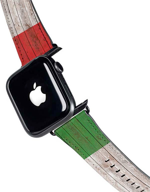 Italian Flag Dark Wood Apple Watch Band 38-40mm