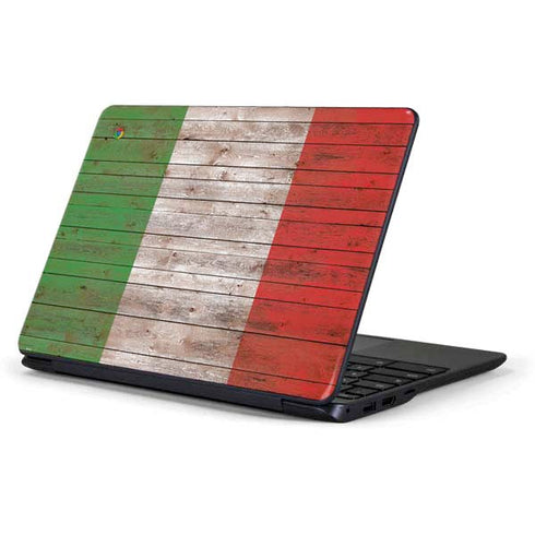Italian Flag Dark Wood Samsung Chromebook Skin