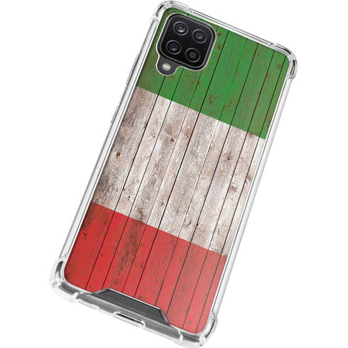 Italian Flag Dark Wood Galaxy A12 Clear Case