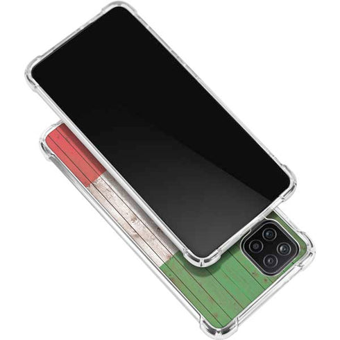 Italian Flag Dark Wood Galaxy A12 Clear Case