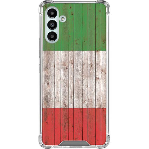 Italian Flag Dark Wood Galaxy A13 5G Clear Case