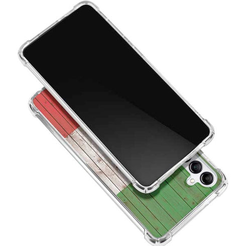 Italian Flag Dark Wood Galaxy A15 5G Clear Case