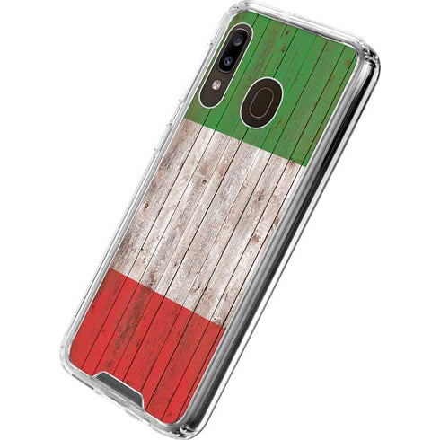 Italian Flag Dark Wood Galaxy A30 Clear Case
