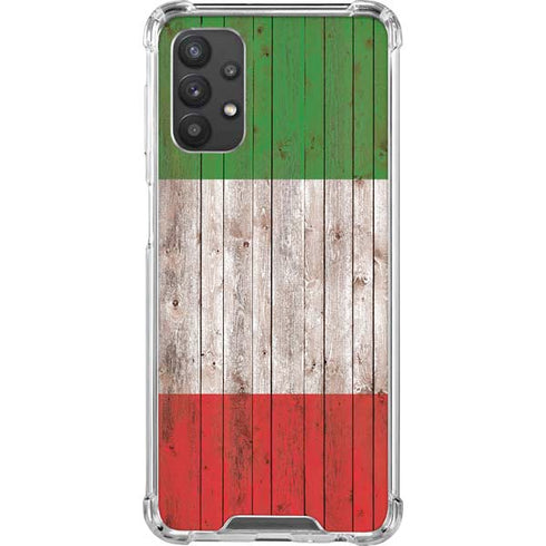 Italian Flag Dark Wood Galaxy A32 5G Clear Case