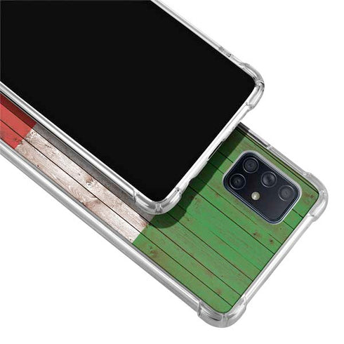 Italian Flag Dark Wood Galaxy A51 5G Clear Case