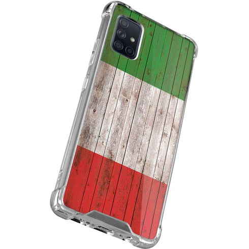 Italian Flag Dark Wood Galaxy A51 5G Clear Case