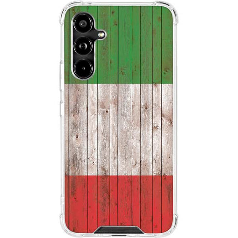 Italian Flag Dark Wood Galaxy A54 5G Clear Case