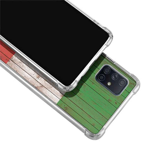 Italian Flag Dark Wood Galaxy A71 5G Clear Case