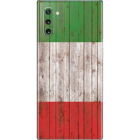 Italian Flag Dark Wood Galaxy Note 10 Skin
