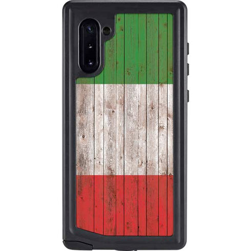 Italian Flag Dark Wood Galaxy Note 10 Waterproof Case