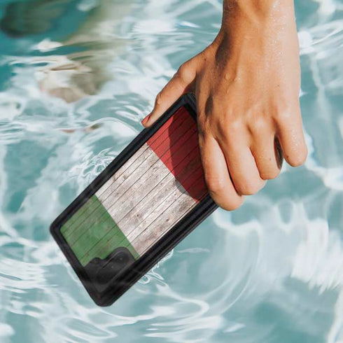 Italian Flag Dark Wood Galaxy Note 10 Waterproof Case
