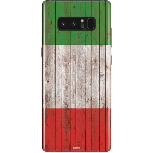 Italian Flag Dark Wood Galaxy Note 8 Skin