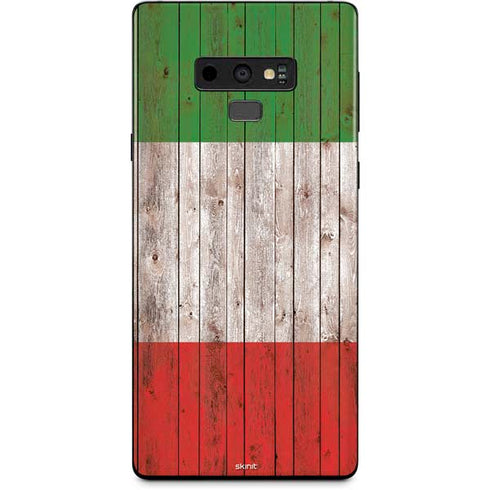 Italian Flag Dark Wood Galaxy Note 9 Skin