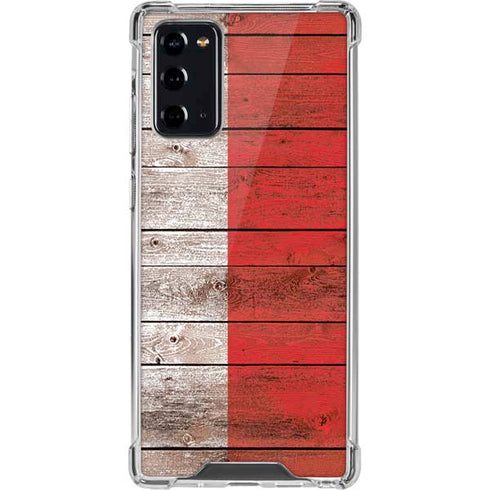 Italian Flag Dark Wood Galaxy Note20 5G Clear Case