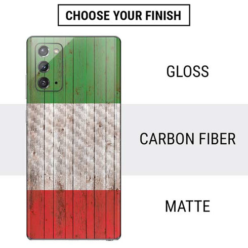 Italian Flag Dark Wood Galaxy Note20 5G Skin