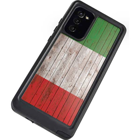 Italian Flag Dark Wood Galaxy Note20 5G Waterproof Case