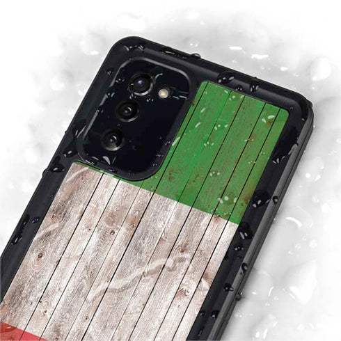 Italian Flag Dark Wood Galaxy Note20 5G Waterproof Case