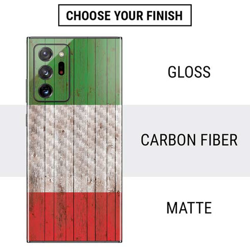 Italian Flag Dark Wood Galaxy Note20 Ultra 5G Skin