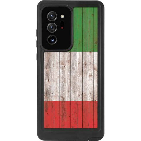 Italian Flag Dark Wood Galaxy Note20 Ultra 5G Waterproof Case