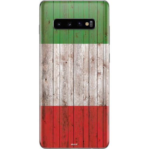 Italian Flag Dark Wood Galaxy S10 Plus Skin