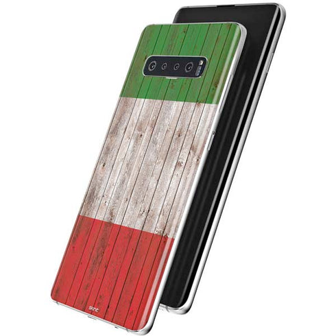 Italian Flag Dark Wood Galaxy S10 Skin
