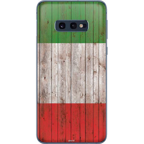 Italian Flag Dark Wood Galaxy S10e Skin