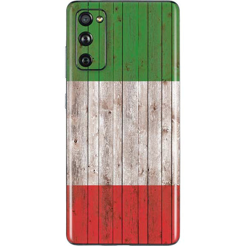 Italian Flag Dark Wood Galaxy S20 Fan Edition Skin