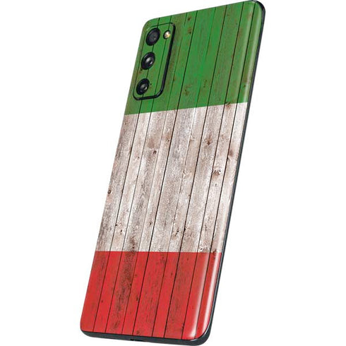 Italian Flag Dark Wood Galaxy S20 Fan Edition Skin