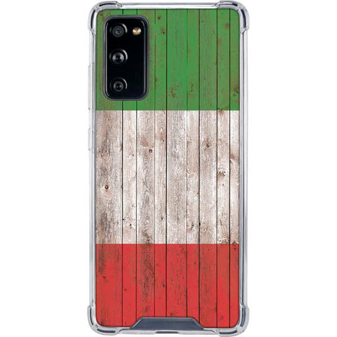 Italian Flag Dark Wood Galaxy S20 FE Clear Case