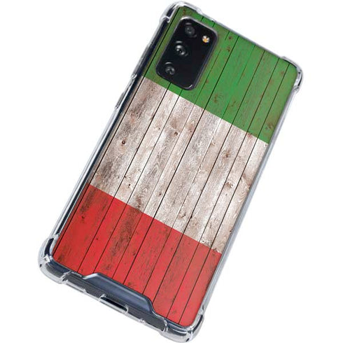 Italian Flag Dark Wood Galaxy S20 FE Clear Case